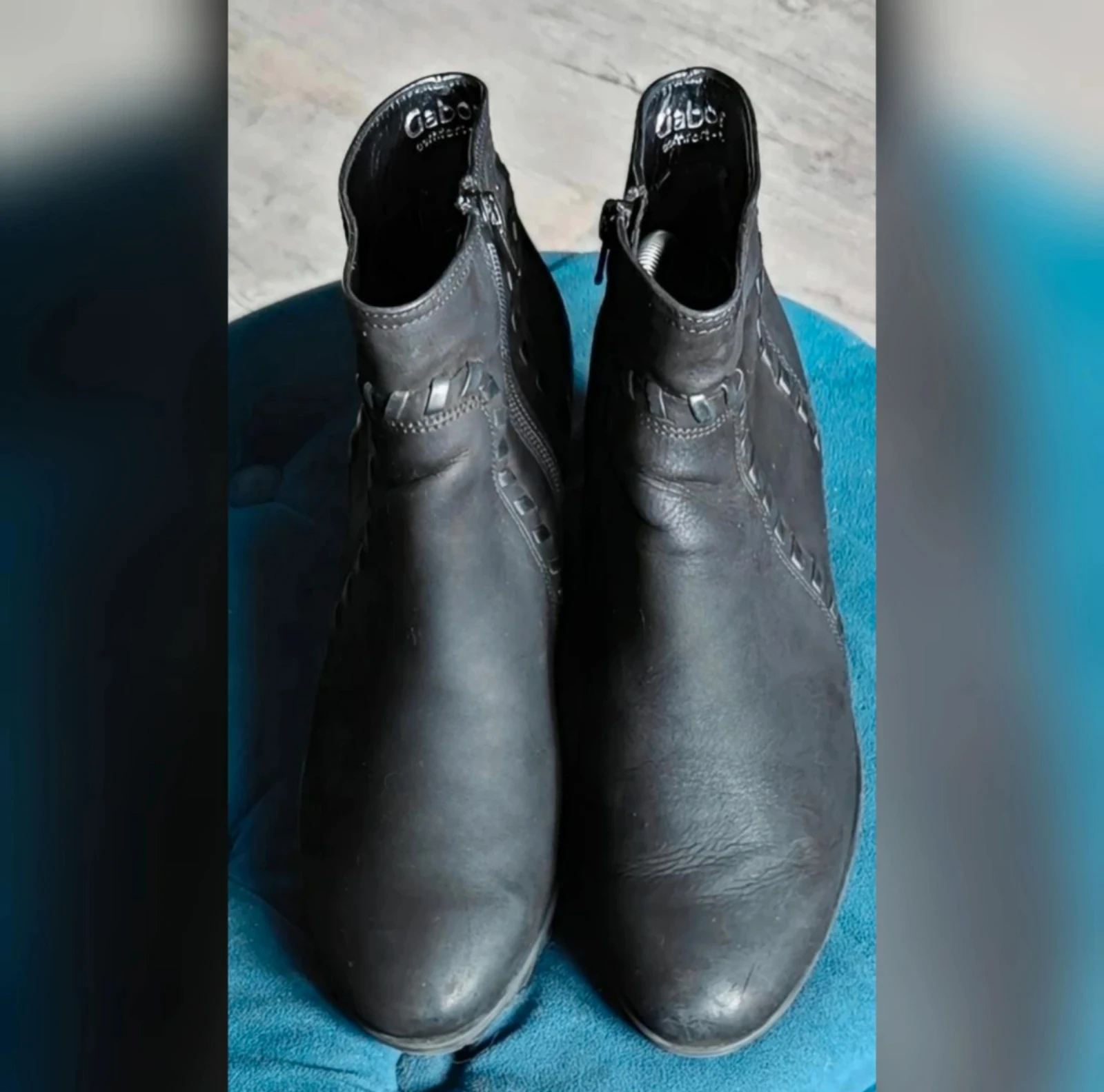 Comfortabele zwarte leren Gabor Comfort enkellaarsjes maat 39.5 – photo 6